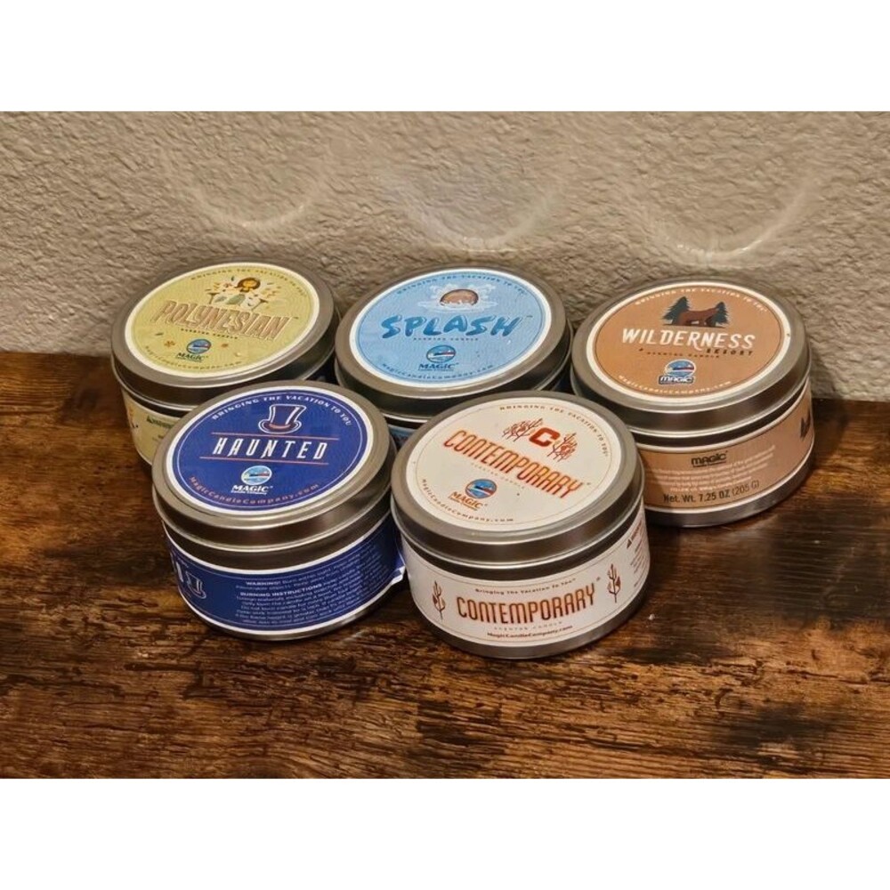 NWT Magic Candle Company 7.25oz Tin Candles- Set Of 5